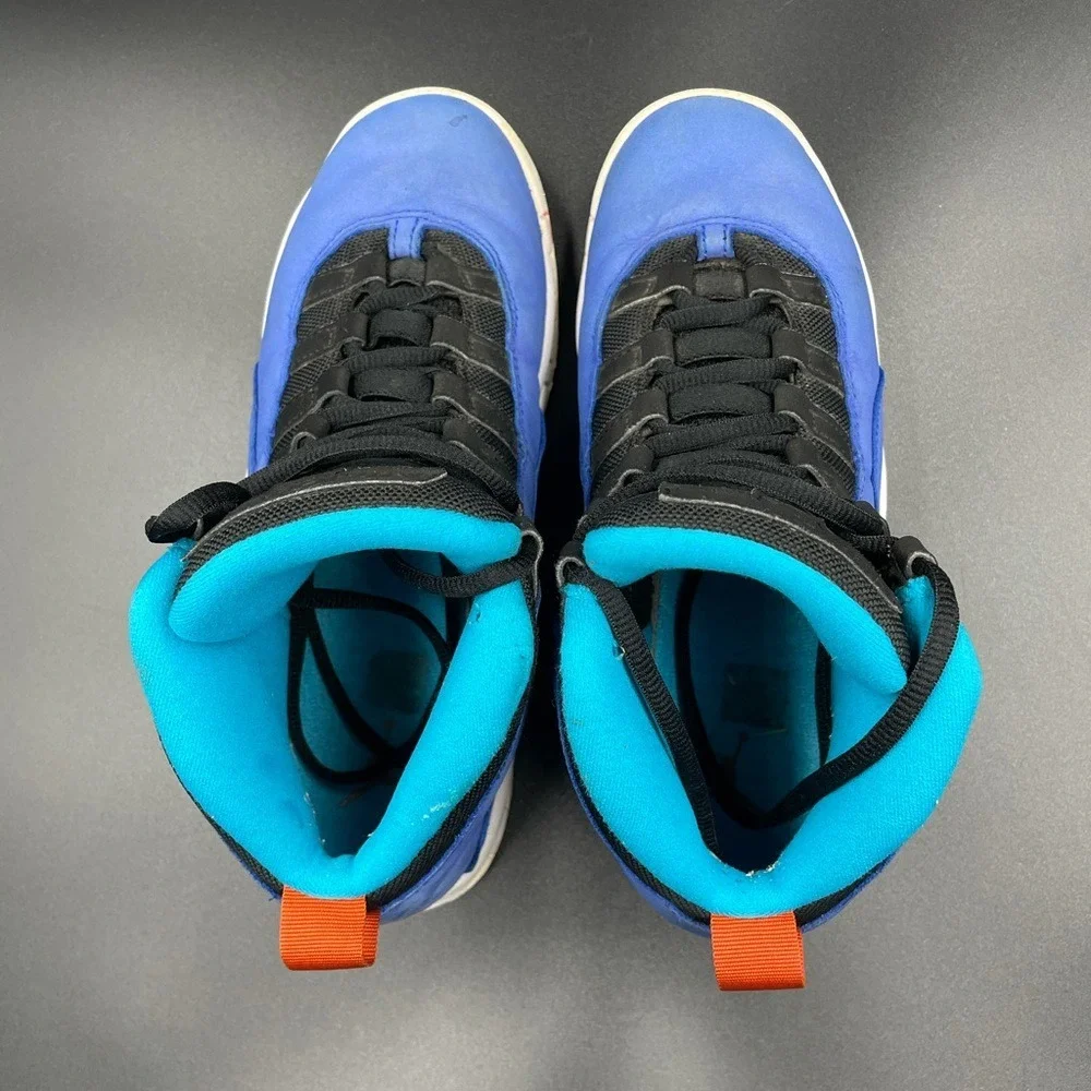 Jordan 10 Retro Tinker Blue‎ Orange Basketball Shoes 310805-408 Men's Sz 5Y